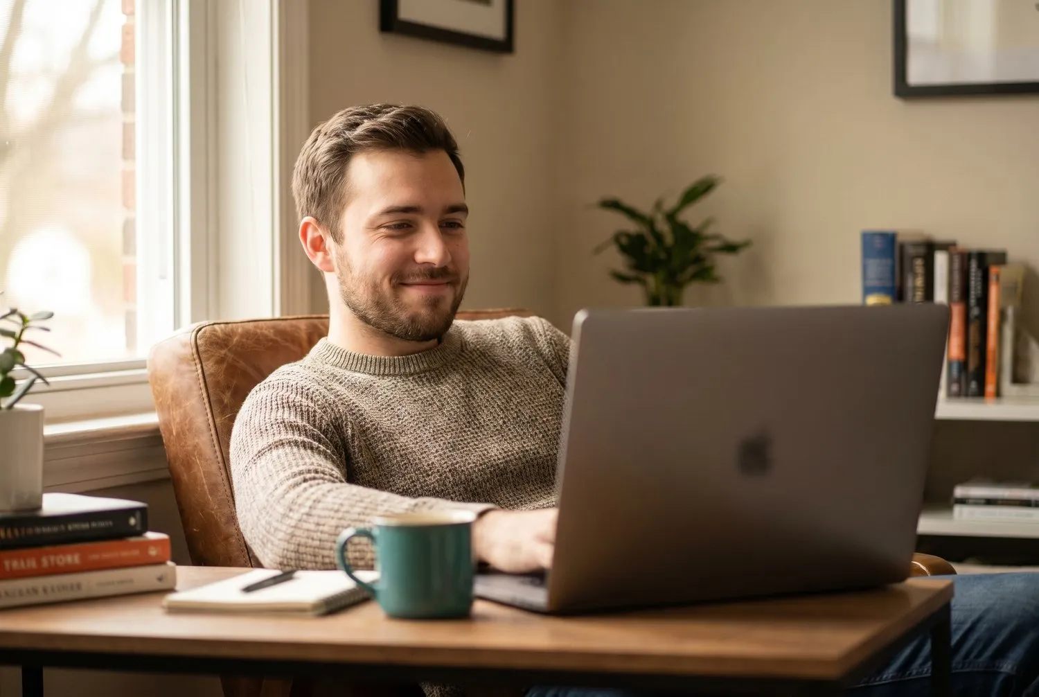 Reviewing transparent psychiatry pricing on a laptop at a home desk