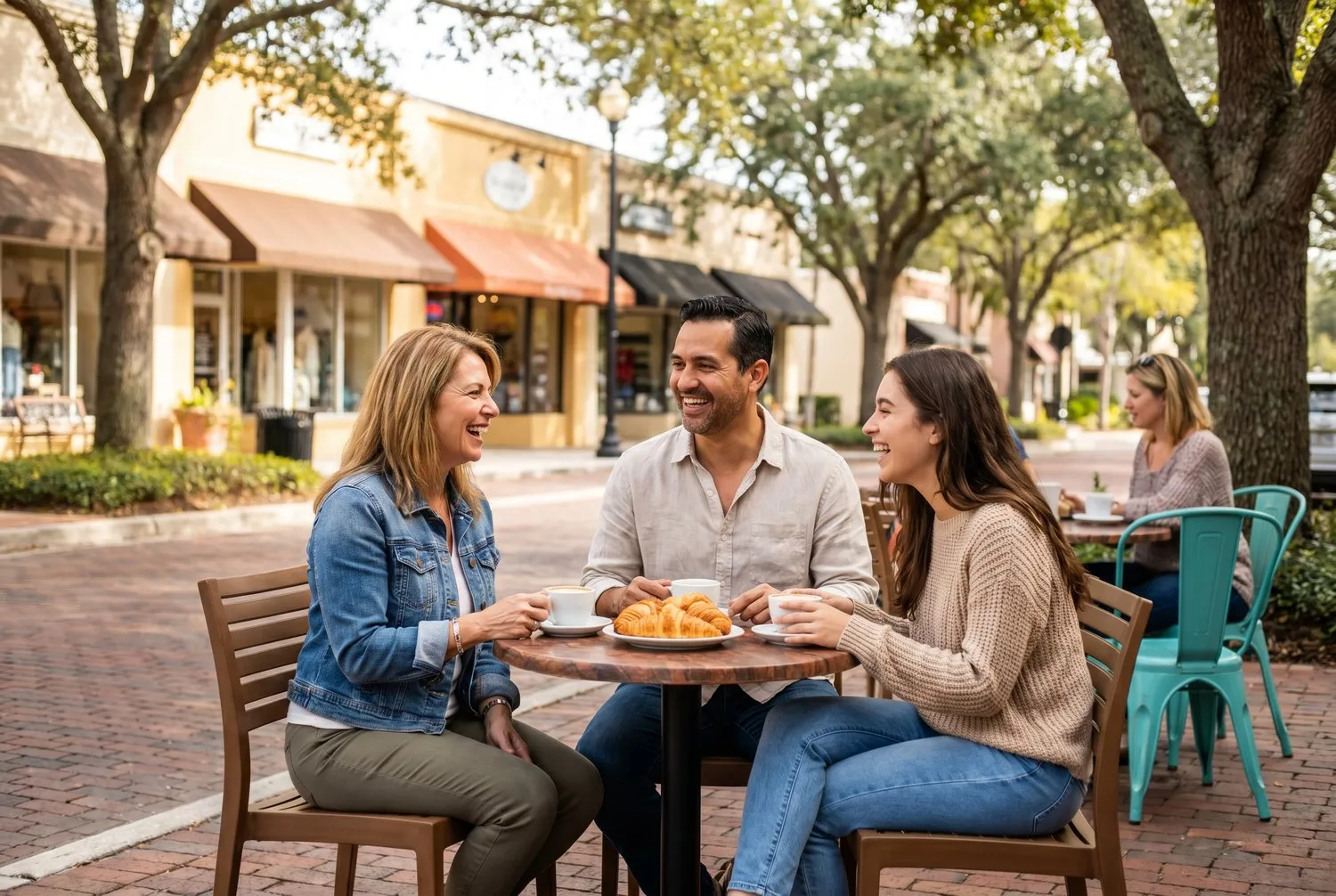 Cafe tables on Park Avenue in Winter Park, Florida Cafe tables on Park Avenue in Winter Park, Florida